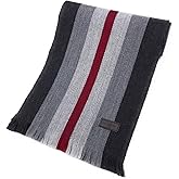 Hickey Freeman Patterned Australian Merino Scarf for Men – Ultra-Soft Lightweight Men’s Winter Scarves, 70-Inches x 10-Inches