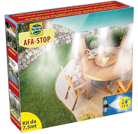 Zerstäuber für draußen Kit komplett geeignet für alle Outdoor. Gilt auf Markisen, Sonnenschirme, Terrasse, Balkon und Garten.