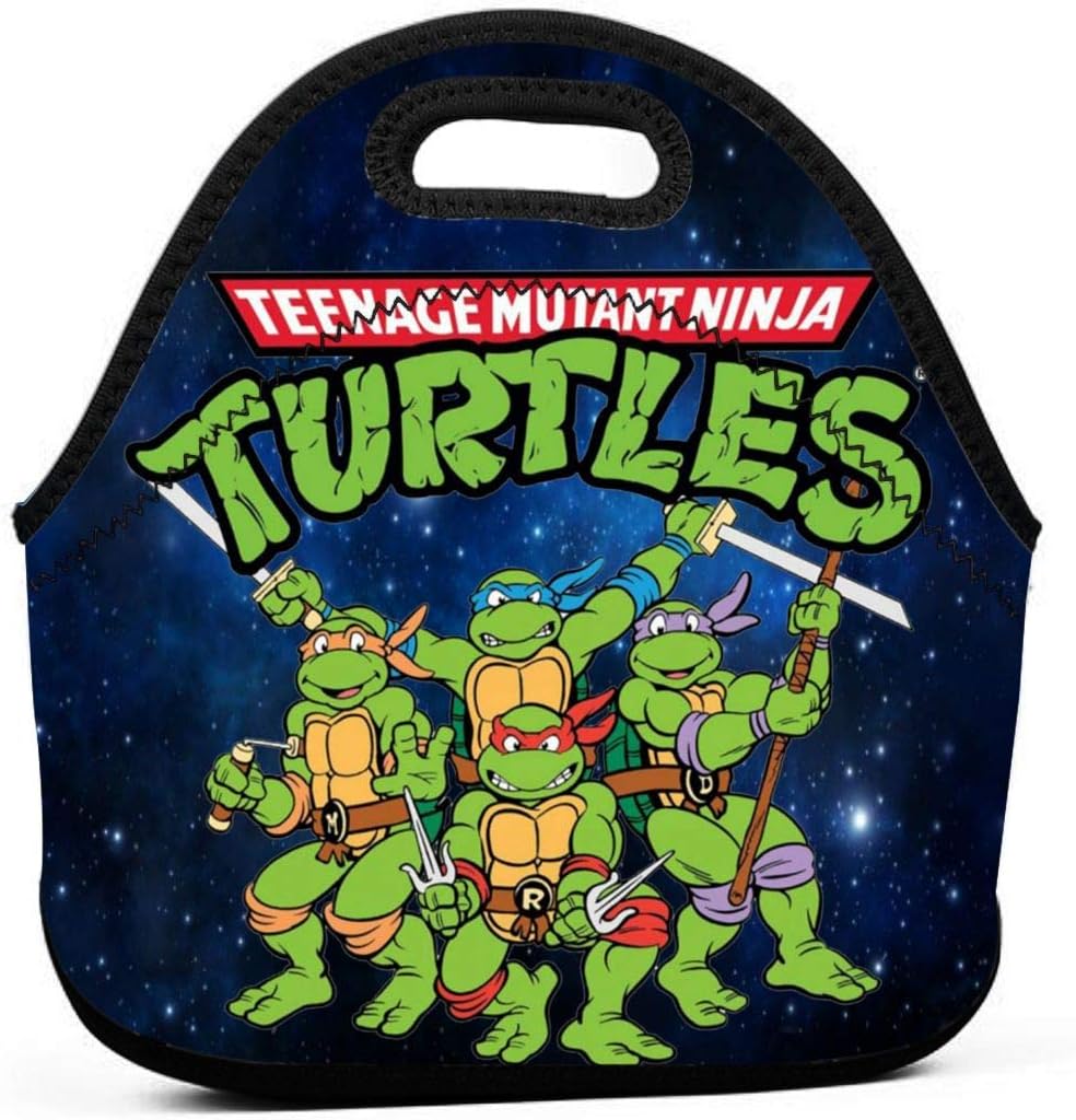 Teen-age Mu-tant Ninja Tur-tles Lunch Bag For Kids, Insulated Neoprene Lunch Tote With Zipper For School Work Outdoor,QIMING SHIPPING Portable Bento Bag