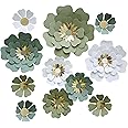 Mybbshower 12 Inch Paper Flower Fans - Pack Of 6 Rainbow Party Decorations For Weddings & Events