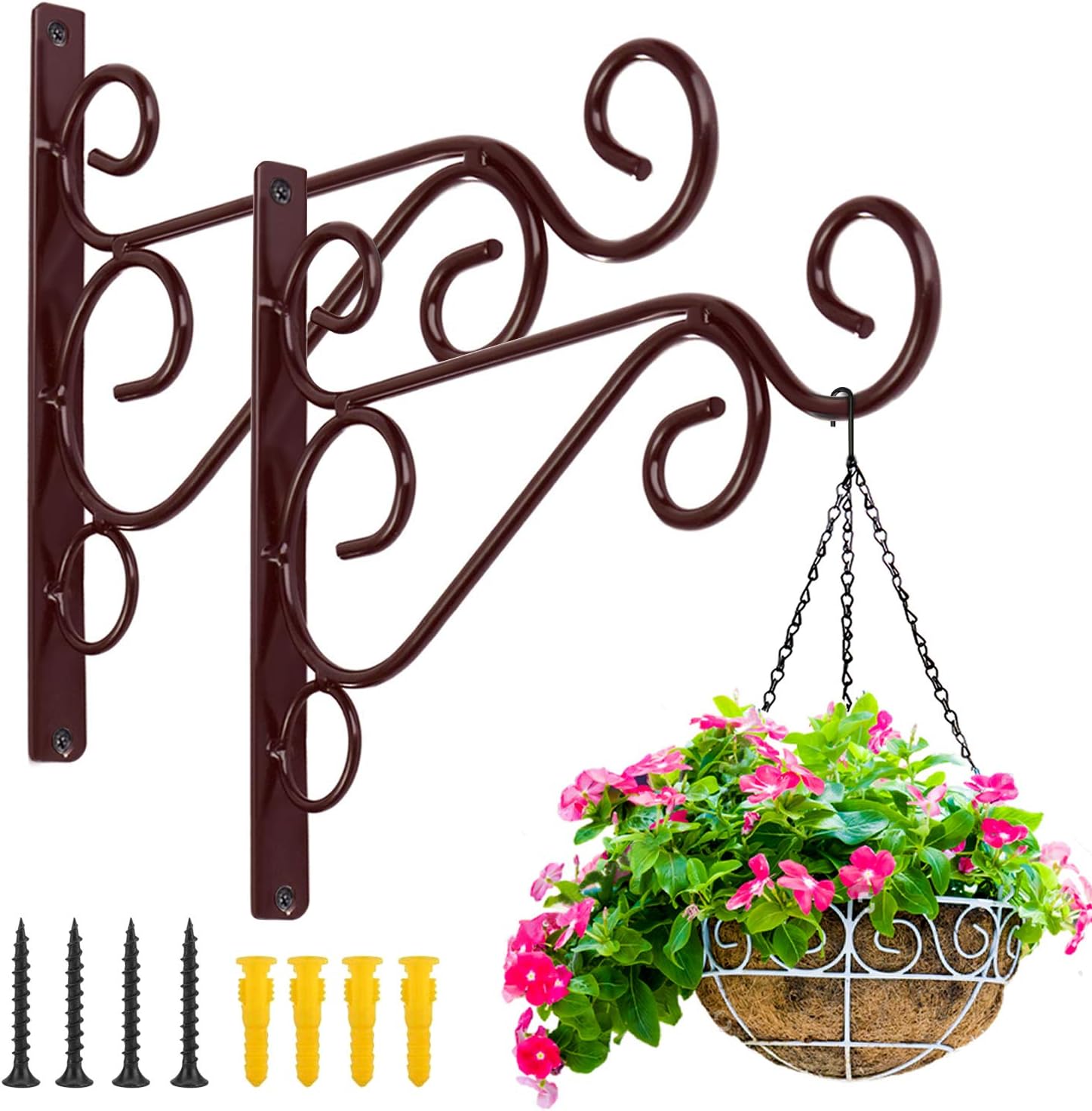 Outdoor Hanging Brackets - KABB Hanging Plant Bracket, 2 Pcs 10