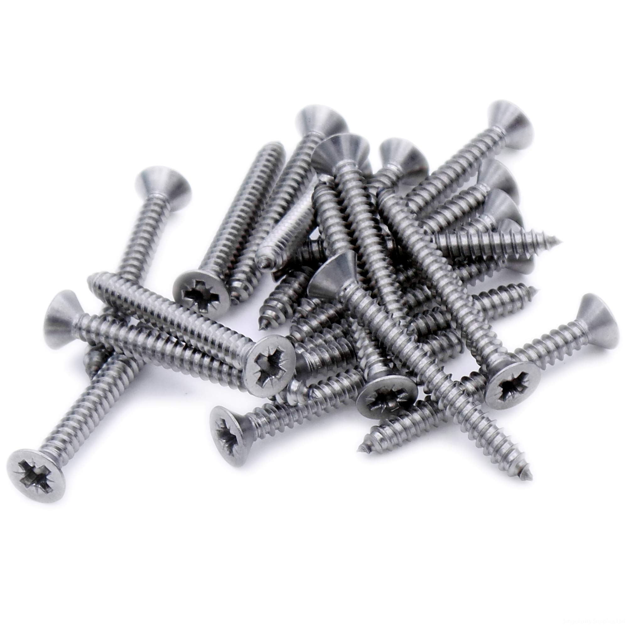 No.6 x 1.25 (3.5mm x 32mm) Pozi Countersunk Self-Tapping Screw - Stainless Steel (A2) (Pack of 20)