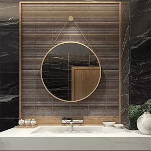 Mirror Espejos de Aumento de Pared， Cuarto De Baño Espejo Redondo