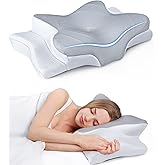 Ultra Pain Relief Cooling Pillow for Neck Support, Adjustable Cervical Pillow Cozy Sleeping, Odorless Ergonomic Contour Memory Foam Pillows, Orthopedic Bed Pillow for Side Back Stomach Sleeper