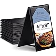 WeChef 10 Pack 4x6inches Double-Sided Menu A-Frame Holder Table Tent Restaurant Cafe Black Leatherette