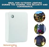 National Lighting IP44 Dusk To Dawn Photocell Sensor Light Switch White view 3
