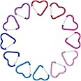 ABCOOL 12PCS Heart Star Triangle Shape Keychain Clips Mini Small Carabiner - Aluminum Durable Quick Release Auto Locking D-Shape Spring Loaded Clip for for Home Rv Camping Fishing Hiking Traveling