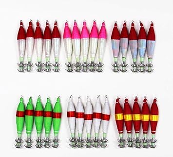 Amazon 釣具 夜光 2 5号 全長約8 5cm 浮きスッテ6色 30本 0sute25hhi30 アオリイカ ヒイカ 等 用 イカ 釣り 仕掛け 浮きスッテ スッテ