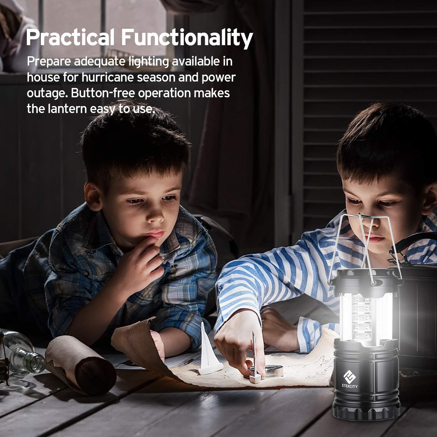 Etekcity Lantern LED Camping Lanterns, Battery Powered Camping Lights, Outdoor Flashlight, Suitable for Camping, Hiking, Survival Kits for Emergency, Power Failure, Hurricane (Batteries Included): Sports & Outdoors