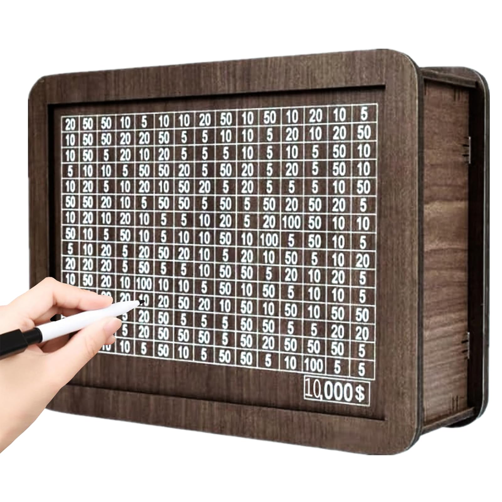 Cash Vault Wooden Savings Box,Piggy Bank for Adults Kids,3D Puzzle Coin Bank with Counting Target,Timber Savings Goals for Boys Grils Money Box (10000 Dollar)
