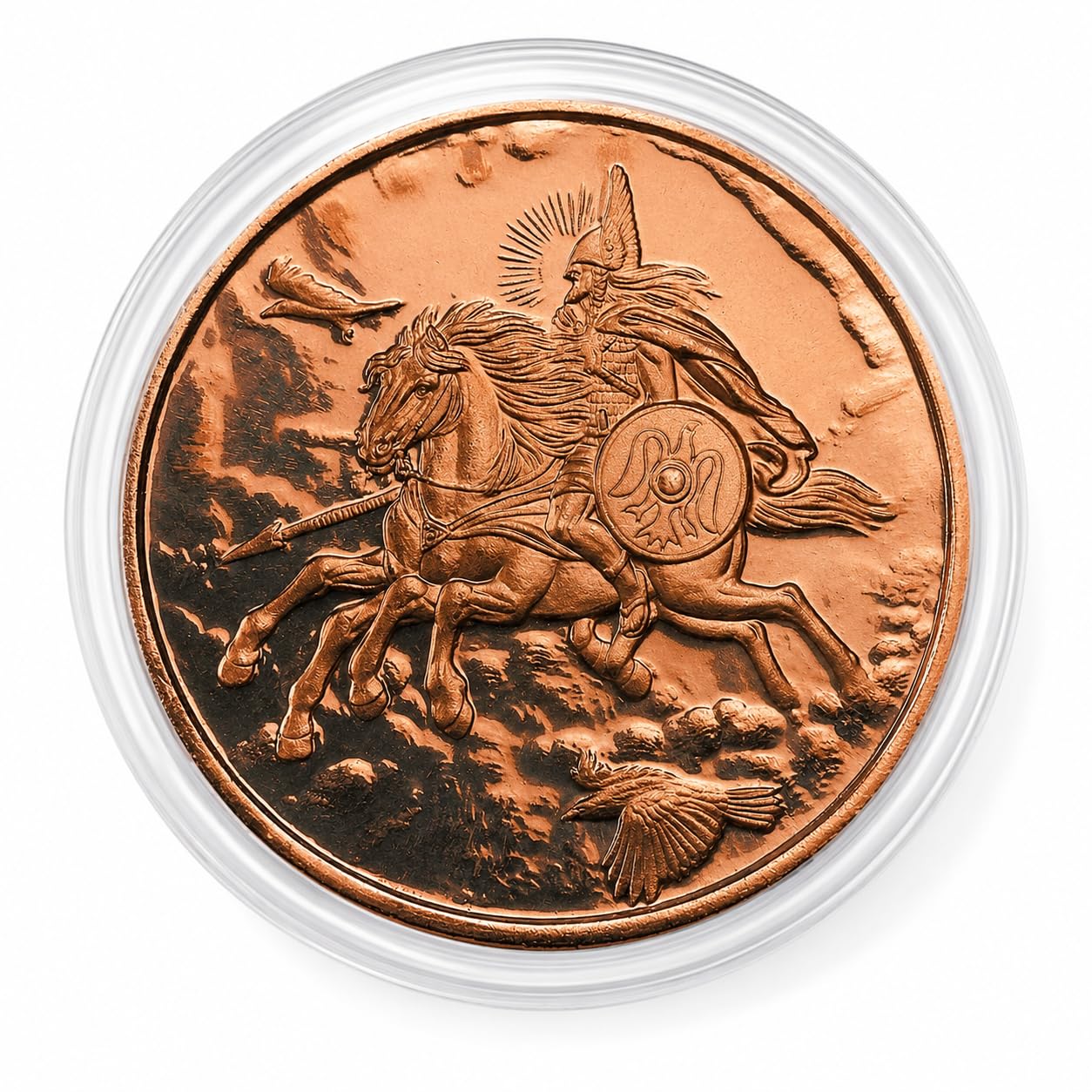 Odin's Steed Sleipnir Nordic 1 oz Pure .999 Copper Round Bullion Coin in Capsule - COA by Heavenly Metals