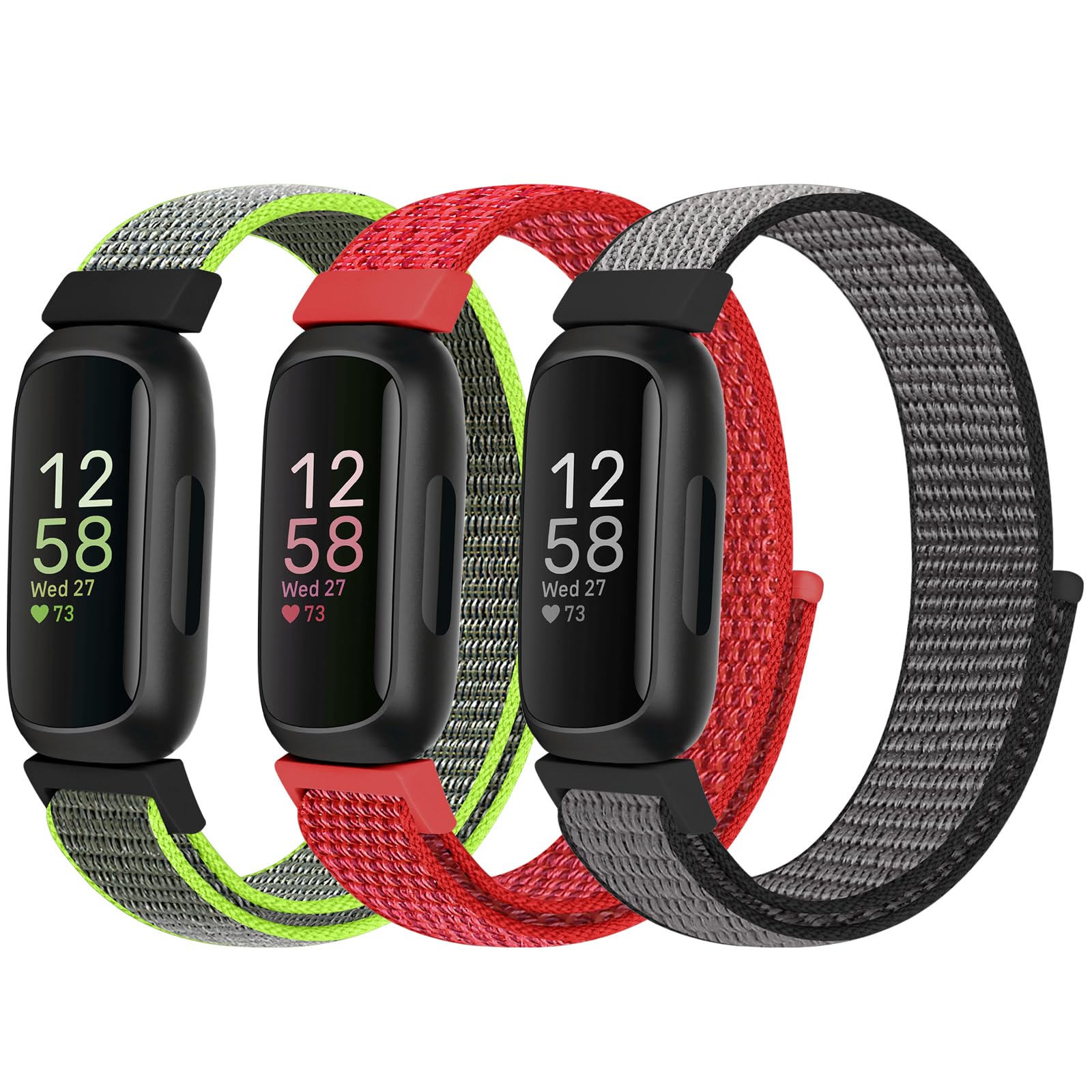 Nylon Sport Loop Straps Compatible with Fitbit Inspire 3/Inspire 2/Inspire HR/Inspire/Fitbit Ace 3/Ace 2 for Women Men Kids, Soft Nylon Band Breathable Comfortable Replacement Wristband Straps