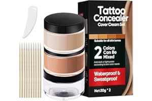 PARROTS TREASURE Tattoo Cover Up, 2 Colors Waterproof Invisible Concealer, Professional Skin Concealer Kit for Cover Scar, Tattoo, Dark Spots, Vitiligo, Birthmarks (20g*2)
