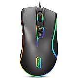 HIRALIY F300 Gaming Mouse Wired RGB Backlit 9 Programmable Buttons 5000 DPI Optical Sensor PMW3325 (Upgraded Version)