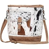 Genuine Hair-On Cowhide Leather Crossbody Bag with Front Pocket