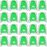 Drawstring Backpack Bulk 20 Pcs Draw String Bags DIY Gym Sports Traveling Yoga Cinch Bag Sackpack Drawstring Memo Card (green)