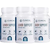 Clinical Effects: Liver Support - Natural Milk Thistle and Zinc Supplement - 3 Pack - Helps Detox and Cleanse The Liver - Supports Liver Function and Digestive Health - Made in The USA