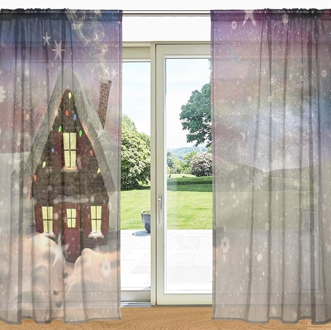 Amazon.de: My Daily Vorhang für Fenster und Türen, mit Weihnachtsmotiv