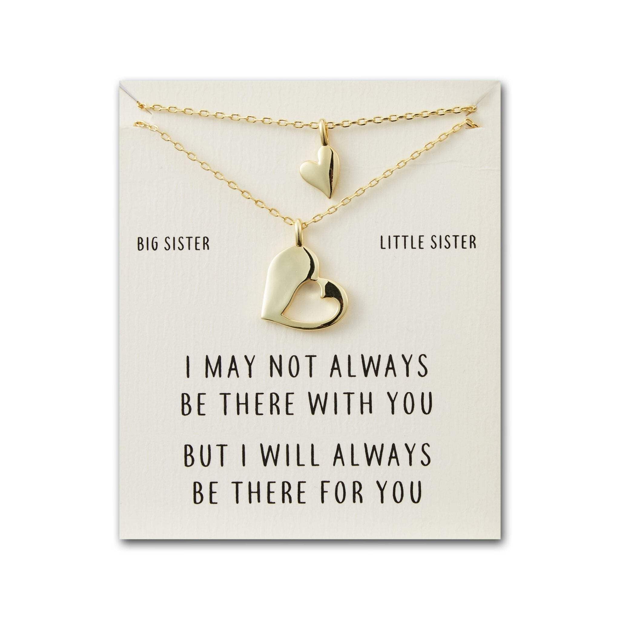 Philip Jones 18k Gold Plated Big Sister Little Sister Piece of My Heart Necklace Set