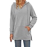 KISSMODA Oversized Hoodies for Women V Neck Half Zip Womens Sweatshirts Fall Pullover 2025 Winter Outfits Fashion Y2k Clothes