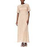 PRETTYGARDEN Womens Eyelet Cover Up Dress 2026 Summer Vacation Resort Maxi Dresses Beach Short Sleeve Hollow Out Sundress