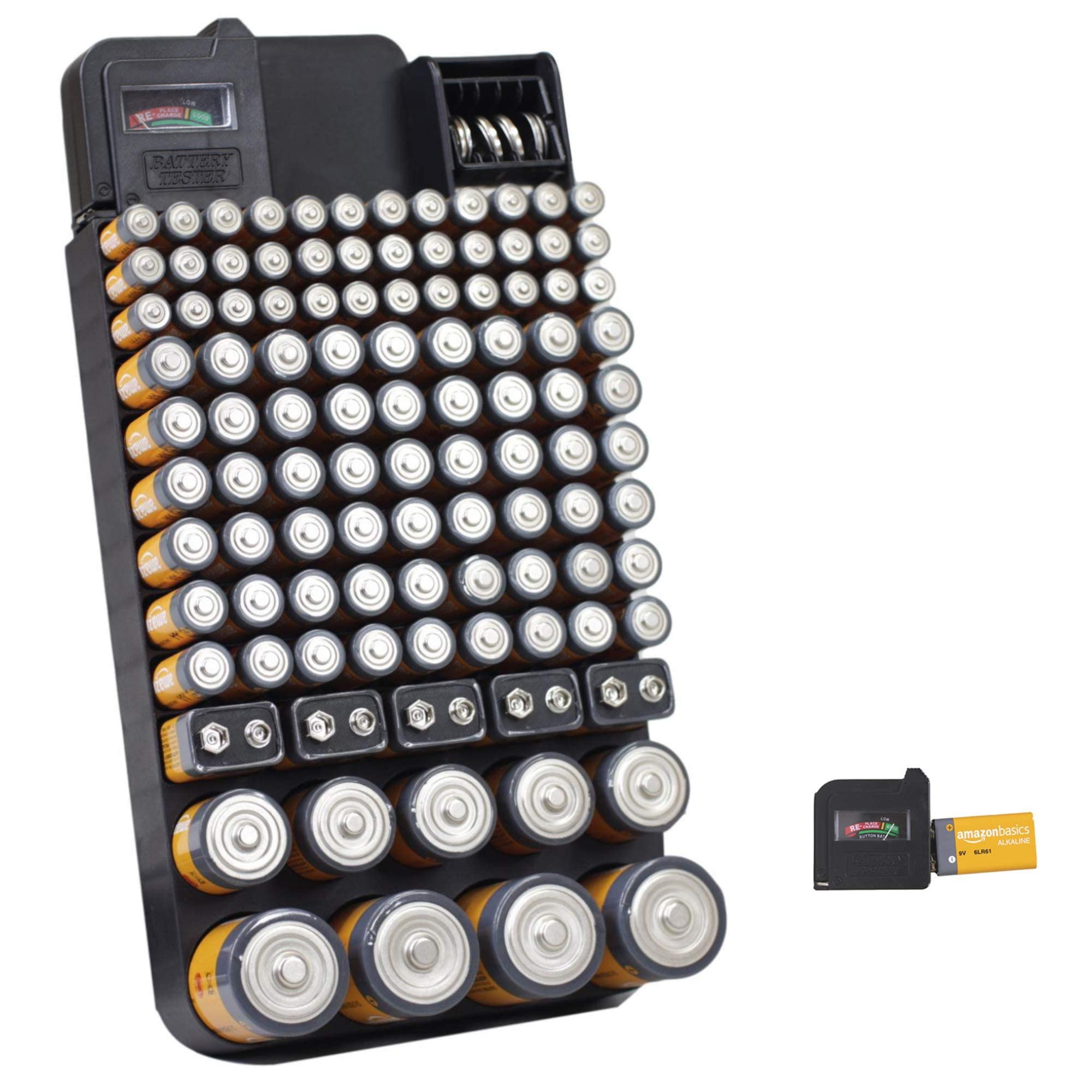 Bee Neat Battery Organizer and Storage Case with Tester Battery Storage  Box for Wall or Drawer 114 Ba