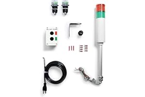 Signaworks LED 2 Light Steady & Flashing Andon Tower Light Kit - Parts Only, Assembly Required - 3 Position Switches for On/Off Operation -Stack Light…