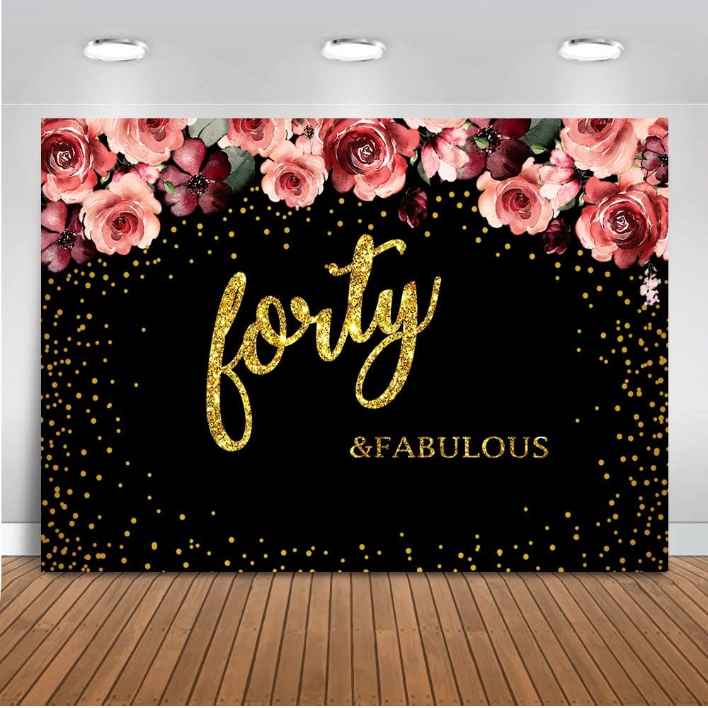 Mehofoto Quarante Et Toile De Fond Fabuleuse 8x6ft Joyeux Anniversaire Roses Rouges Decoration Or Taches Noir Photographie Backgroun 40eme Anniversaire Fete Photo Booth Backdrops Studio Photo Et Eclairage High Tech Lawawarenesssociety In