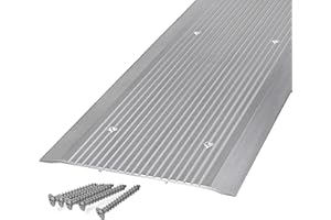 BARZEN Premium Aluminum Door Threshold - 8" by 84" Thresholds for Doorways - Door Saddle Flat Utility Low-Profile Corrugated (Aluminum, 8" Wide x 84" Long)