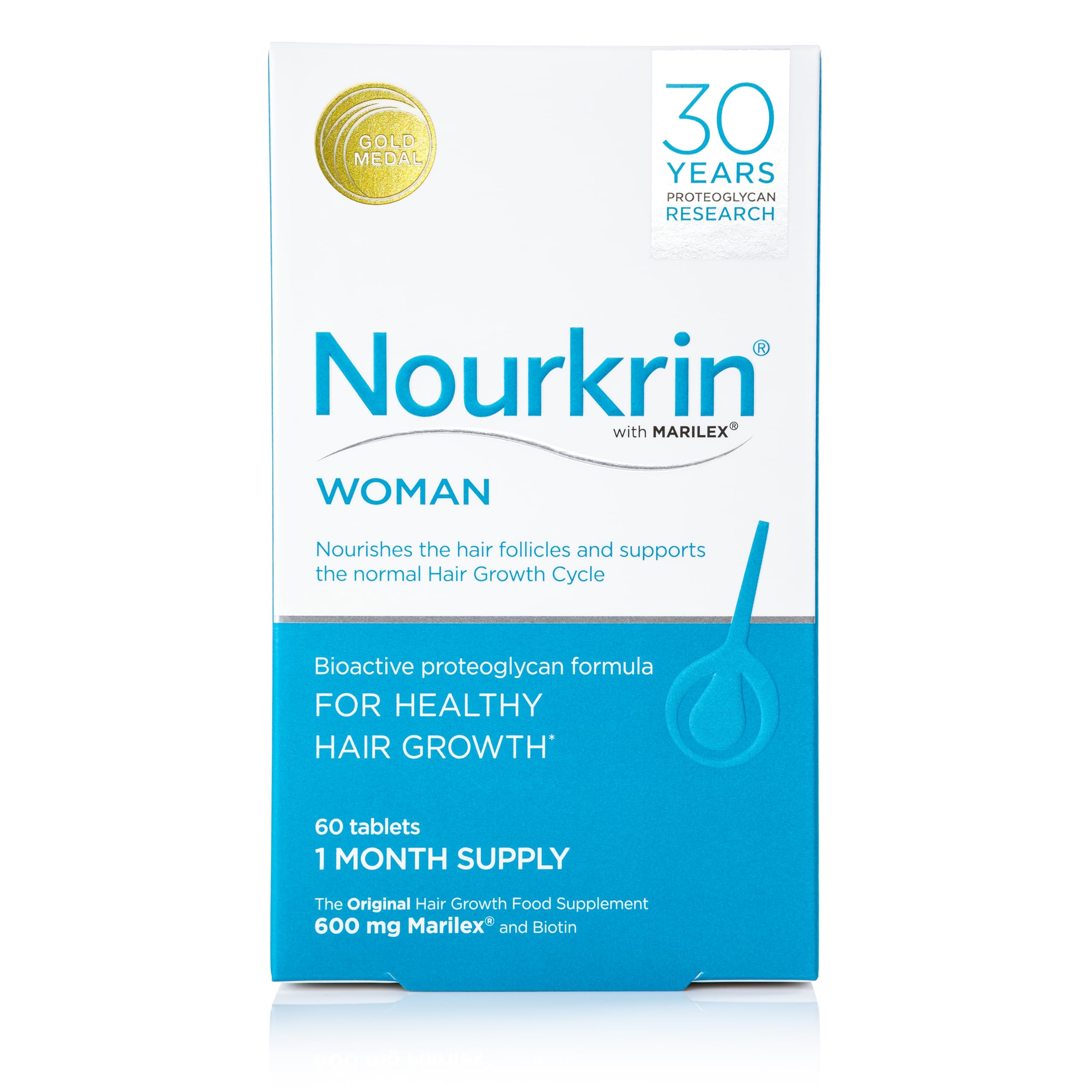 Nourkrin Woman Tablets (1 Month Supply), Multicoloured, 60 count