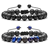 Hamoery Men Women 8mm Lava Rock Aromatherapy