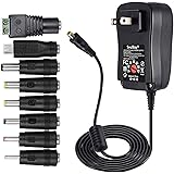 [Upgraded Version] SoulBay 30W Universal AC/DC Adapter Switching Power Supply with 8 Selectable Adapter Tips, Including Micro