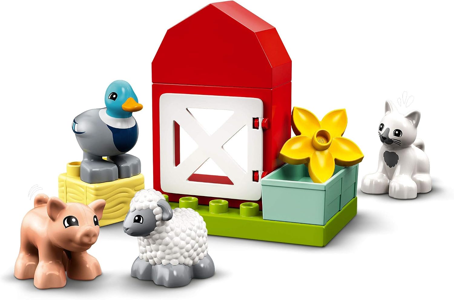 LEGO 10949 DUPLO Town Farm Animal Care Toy Toddlers, Girls And Boys 2 Plus Years Old With Duck, Pig, Sheep & Cat Figures - Image 3