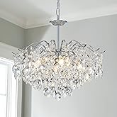 Saint Mossi Modern K9 Crystal Chandeliers, Middle Century Modern Design Chandelier Light Fixture for Dining Room, D20 x H17, 