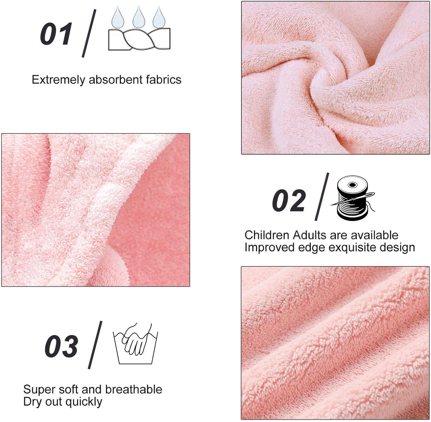 Farsaw Hair Towel Wrap, 4+1 Packs Microfiber Hair Towel Hair Turbans for Wet Hair, Ultra Absorbent Fast Hair Drying Towel for Women, Extra 10 PCS Gifts: Kitchen & Dining