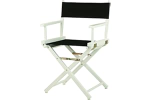 Casual Home 18" Director's Chair White Frame with Black Canvas