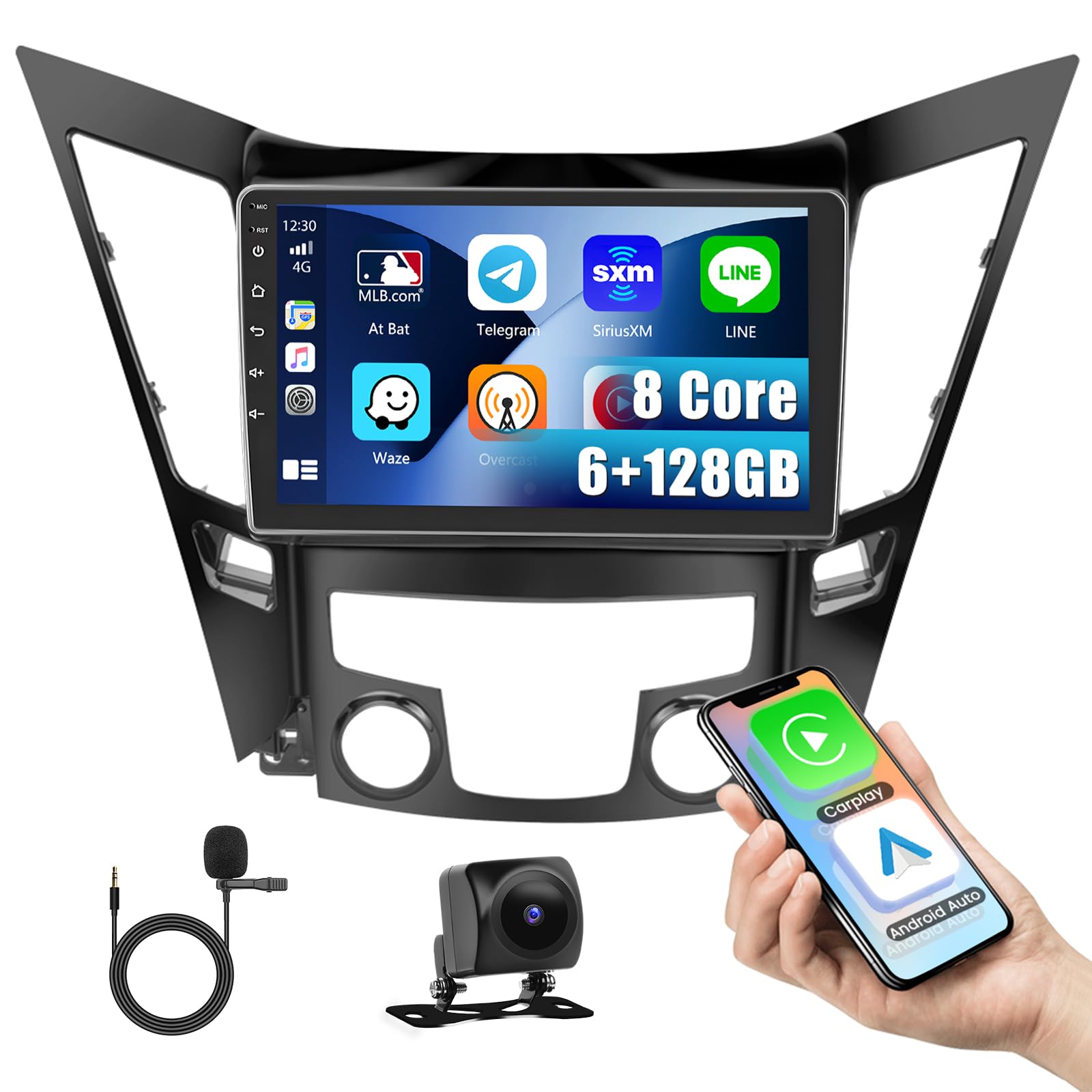 Photo 1 of Inefala [8Core 6G+128G] Car Radio for Hyundai Sonata 2010-2014 with Wireless Carplay/Android Auto, 9 Inch HD Touchscreen Car Stereo with GPS WiFi Bluetooth FM/RDS 32EQ/DSP 59UI SWC