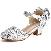 PANDANINJIA Wendy Girls Heels Dress Shoes Flower Girl Mary Jane Sandals Wedding Party Princess Shoes for Toddler Little Kid Big Kid