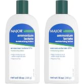 MAJOR Ammonium Lactate 12% Moisturizing Lotion, 14 Oz (2-Pack) | Hydrate, Soften, and Exfoliate Dry, Rough Skin With Smoothing Daily Body Lotion, Fragrance Free, Lactic Acid Lotion