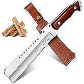TAN REN Machete for Cutting Trees Heavy Duty, Survival Machete with Sheath for Yard Work, Full Tang Fixed Blade Knife with Wood Handle, Camping Machetes Heavy Duty, Clearing Brush and Gardening