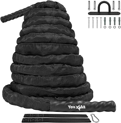 Yes4All DKR2 Battle Rope 50 mm x 15 m Poly Dacron Training Rope