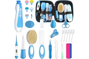 POPYJAN Baby Healthcare and Grooming Kit for Newborn Kids, 31PCS Upgraded Safety Baby Care Kit, Newborn Nursery Health Care Set, Baby Electric Nail Filer Kit, Infant Baby Care Products