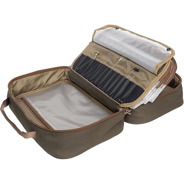 Aventik Fly Tying Travel Bag – Beige Polyester Pouch For Tools & Tackle