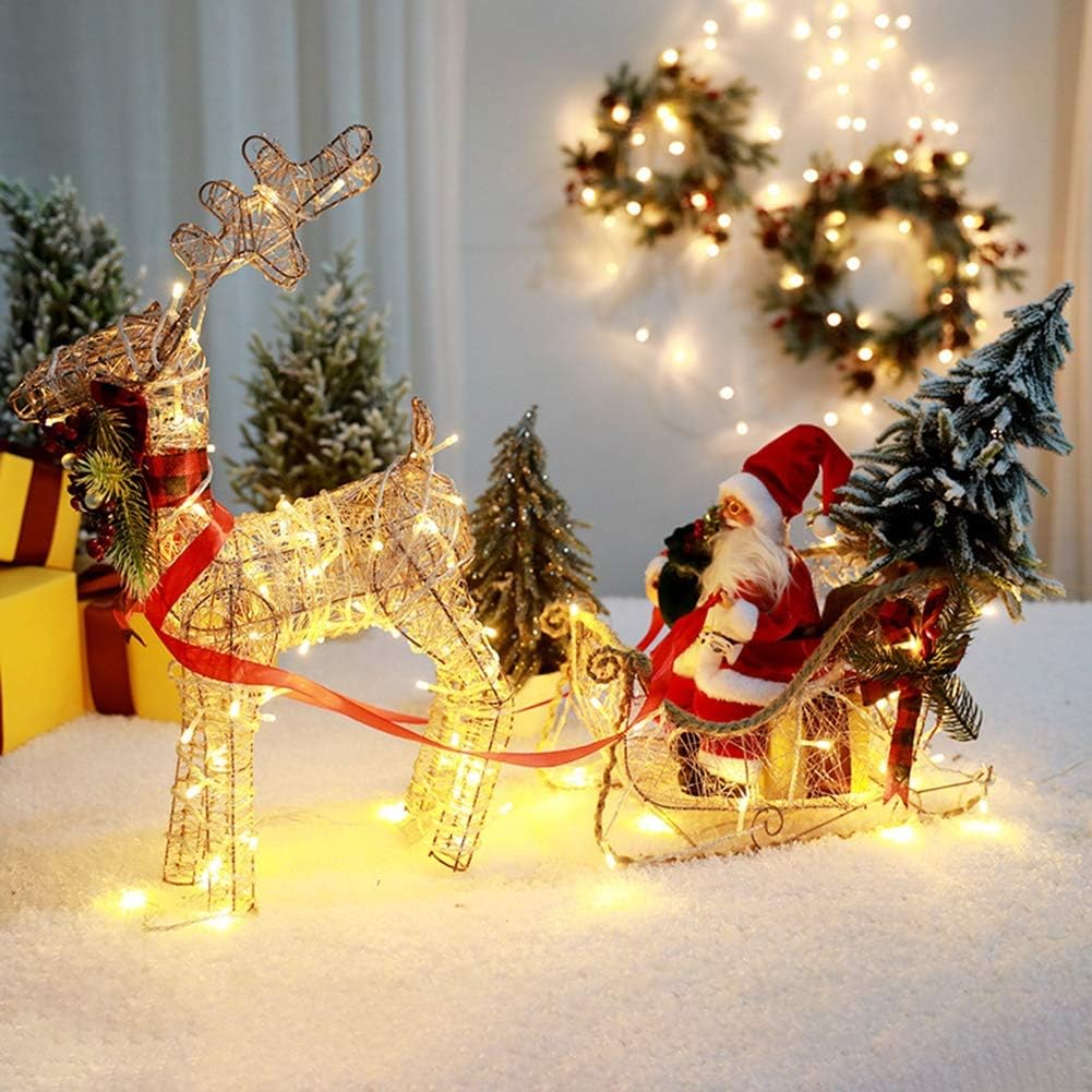 Awesome Santa Sleigh Lighted Outdoor Christmas Decoration Hikayat My Id