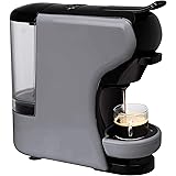 IKOHS Máquina de Café Espresso Italiano - Cafetera Multi Cápsulas Compatible Nespresso 3 en 1, 19 bares con 2 Programas de Café, deposito extraíble, 0,7 L, compacto, 1450 W, apagado automático Gris