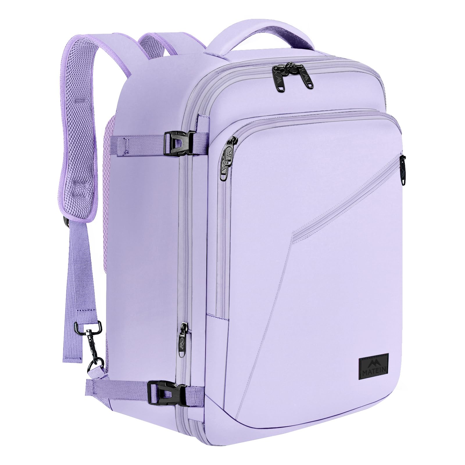 Photo 1 of MATEIN Carry on Backpack for Women, 40L Heavy Duty Travel Backpack Airplane Approved, Expandable Simple Fashion Daypack, Frequent Traveler Gifts, Light Purple