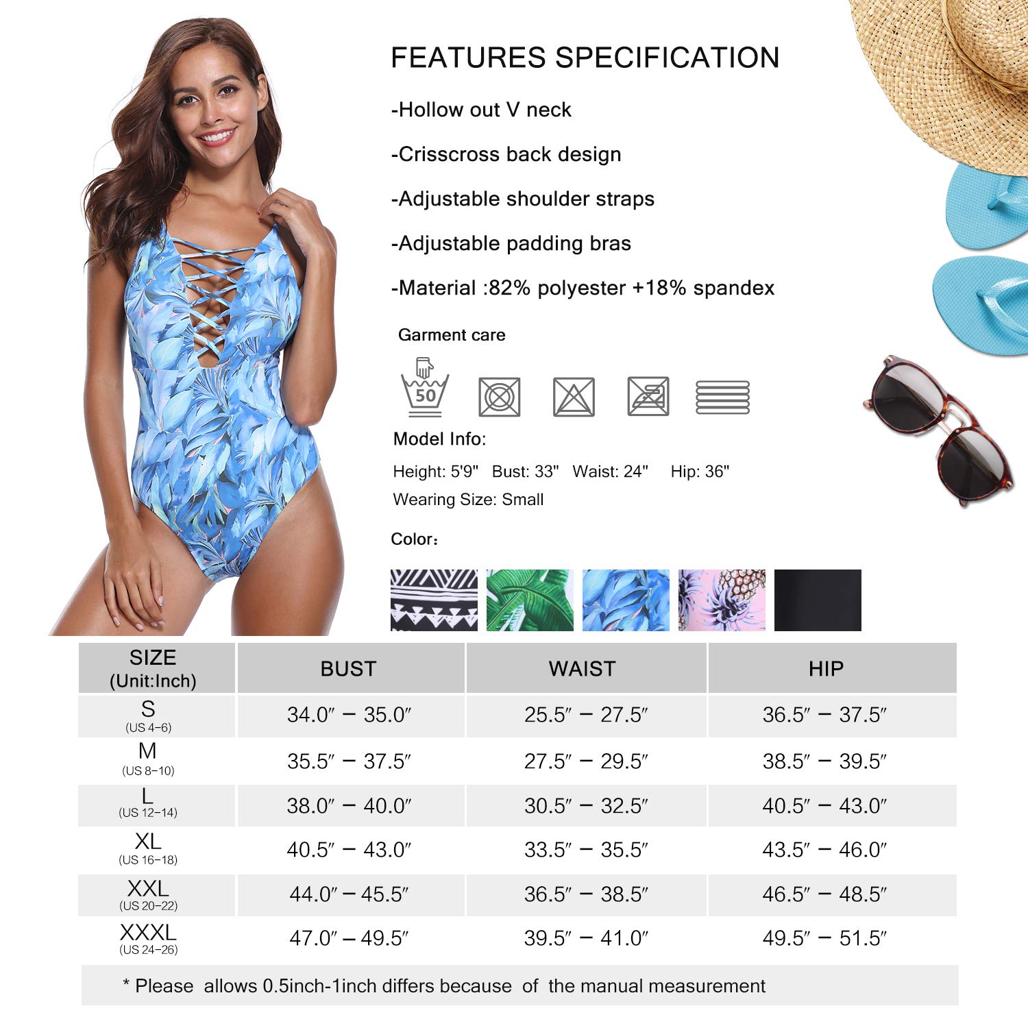 MarinaVida Women One Piece Swimsuit
