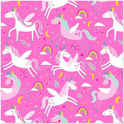 Amazon.com: Hallmark - Rollo de papel de regalo con unicornios en color rosa: Health \u0026 Personal Care