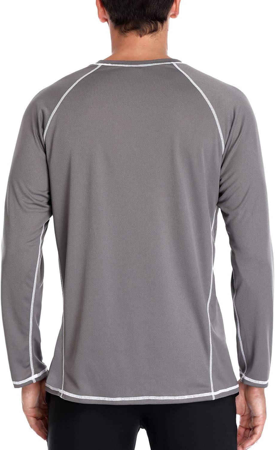 Charmo Men's Rash Guard Loose Fit Long Sleeve UV Sun Protection Swim Shirt UPF 50+: Clothing
