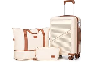 Cosbarn Carry On Luggage Set 22x14x9 Airline Approved, 3 Piece 20 Inch Lightweight ABS Hardside Suitcases with Wheels and TSA Lock, Durable Waterproof Travel Suitcase for Men Women